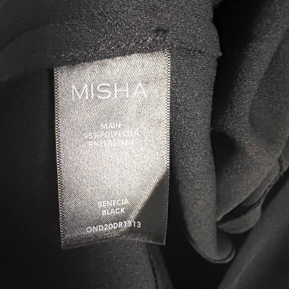 Misha Benecia Black Strappy Back Midi Cocktail Dress Size 10 - Picture 16 of 16